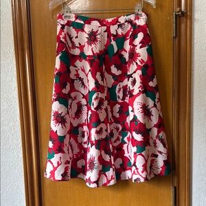 DRAPER JAMES Floral Red and Green Women's Skirt